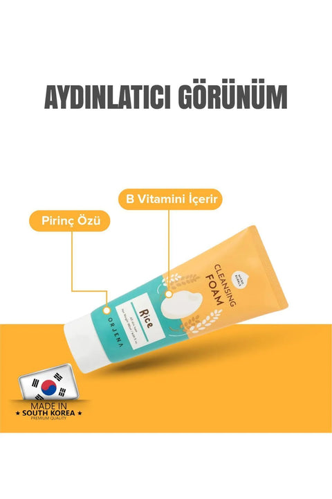 Orjena Smile Day Cleansing Foam Rice-Pirinç Özlü Aydınlatıcı Temizleme Köpüğü-180ml