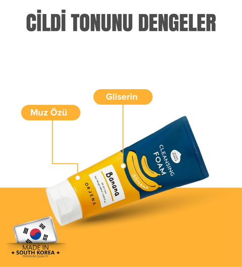 Orjena Smile Day Cleasing Foam Banana-Muz Özlü Besleyici Temizleme Köpüğü-180ml