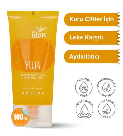 Orjena Rejuve Glow Yuja Overnıght Mask- Vegan CVitaminli Leke Karşıtı Uyku Maskesi- 100ml