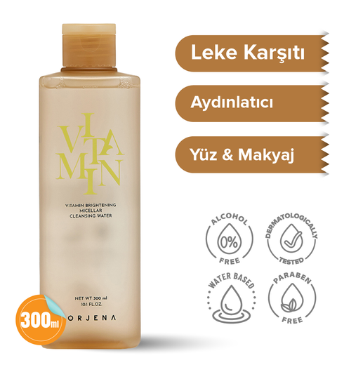 Orjena Vitamin Brightening Micellar Cleansing Water- Aydınlatıcı  Makyaj Temizleme Suyu- 300ml