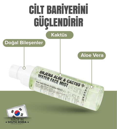Orjena Aloe &Cactus Water Face Mist-Hassasiyet Karşıtı Nemlendirici Yüz Spreyi-125ml