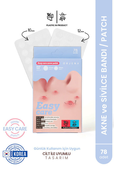 Orjena Easy Care Cover Patch-Akne ve Sivilce Bandı/Patch-78 Adet