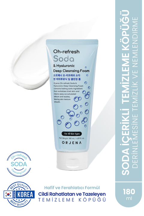Orjena Oh-Refresh Soda&Hyaluronıc Deep Cleansıng Foam-Soda&Hyaluronic Nemlendirici Temizleme Köpüğü 180ml