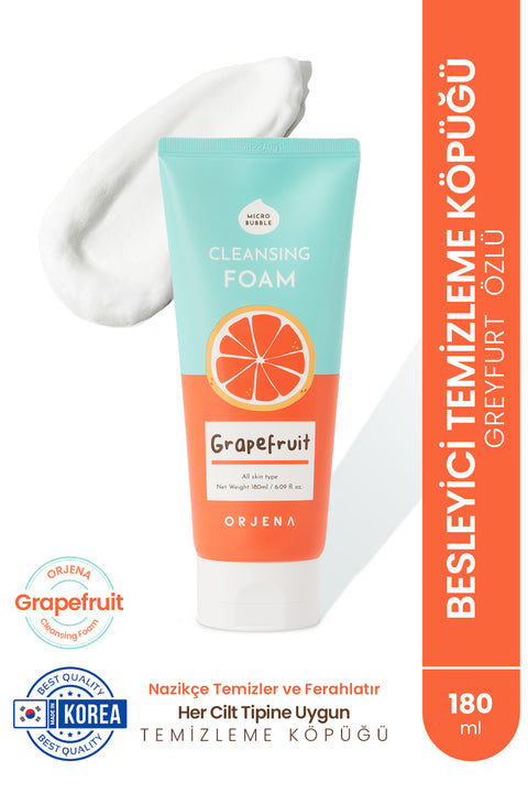 Orjena Smile Day Cleasing Foam Grepefruit-GreyfurtÖzlü Besleyici Temizleme Köpüğü-180ml