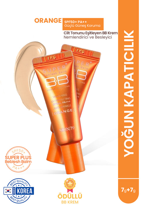 Skin79 Super Plus Beblesh Balm SPF30++ Orange -Nemlendirici ve Besleyici Cilt Tonunu Eşitleyen Bb Krem Orange-7g+7g