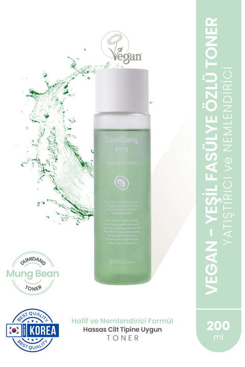 DumiDang Mung Bean Essence Toner- Vegan Yatıştırıcı ve Nemlendirici Toner- 200ml