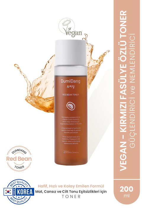 DumiDang Red Bean Essence Toner-Vegan Güçlendirici ve Nemlendirici Toner-200ml